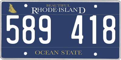 RI license plate 589418