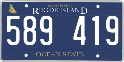 RI license plate 589419