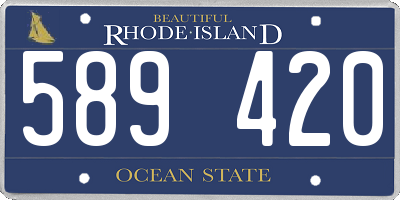 RI license plate 589420