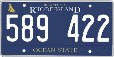 RI license plate 589422