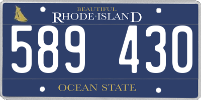 RI license plate 589430