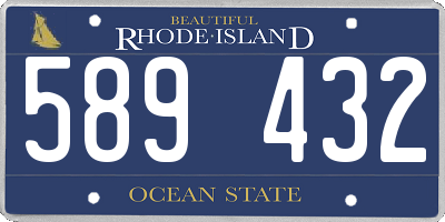 RI license plate 589432