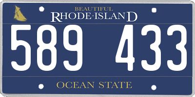 RI license plate 589433