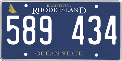 RI license plate 589434