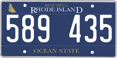 RI license plate 589435