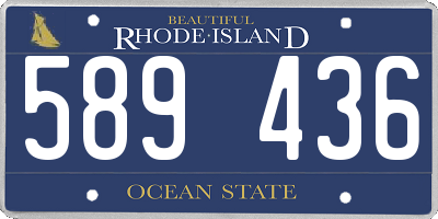 RI license plate 589436