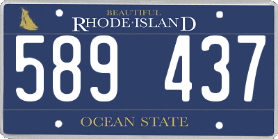 RI license plate 589437