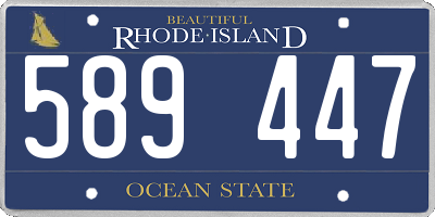 RI license plate 589447