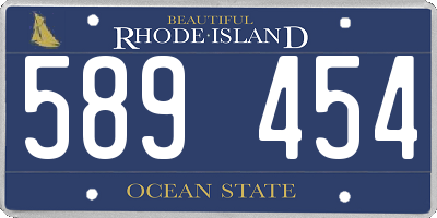 RI license plate 589454