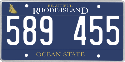 RI license plate 589455