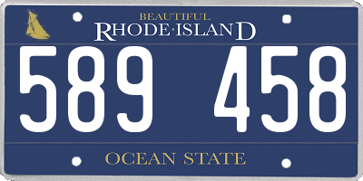 RI license plate 589458