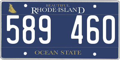 RI license plate 589460