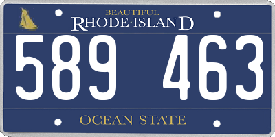 RI license plate 589463