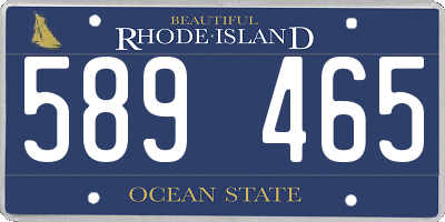 RI license plate 589465