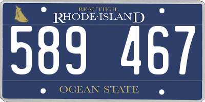 RI license plate 589467