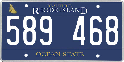 RI license plate 589468