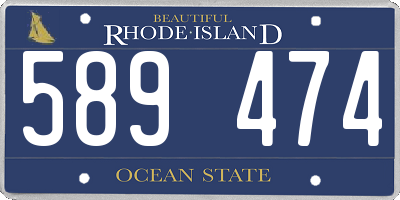 RI license plate 589474