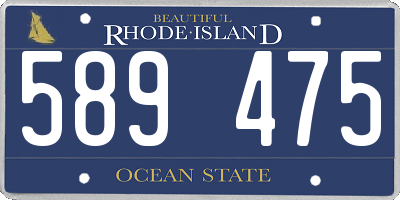RI license plate 589475