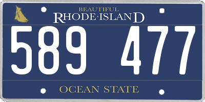 RI license plate 589477