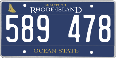 RI license plate 589478