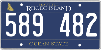 RI license plate 589482