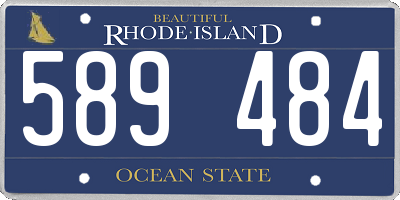 RI license plate 589484