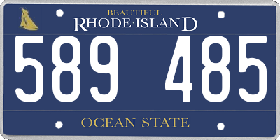 RI license plate 589485