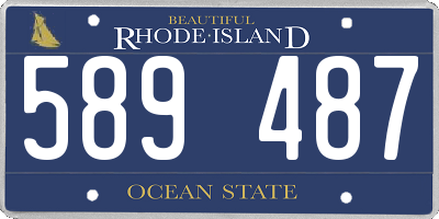 RI license plate 589487