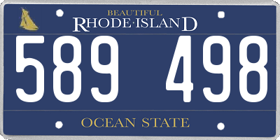 RI license plate 589498
