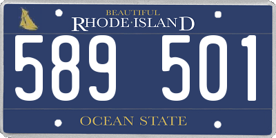 RI license plate 589501