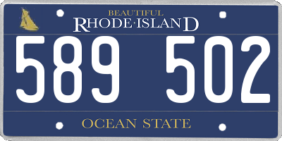 RI license plate 589502
