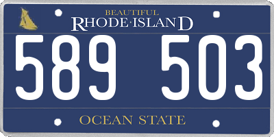 RI license plate 589503