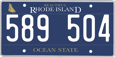 RI license plate 589504