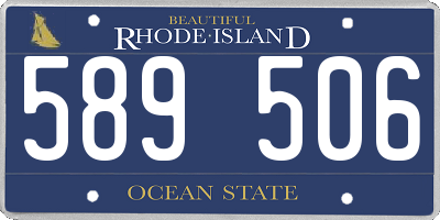 RI license plate 589506