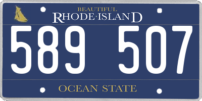 RI license plate 589507