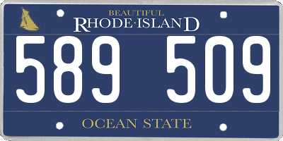 RI license plate 589509