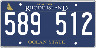 RI license plate 589512