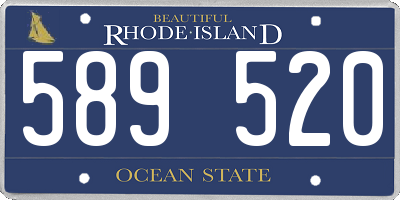 RI license plate 589520