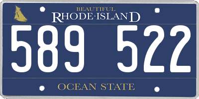 RI license plate 589522
