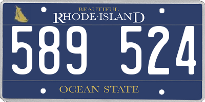 RI license plate 589524
