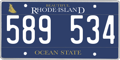RI license plate 589534