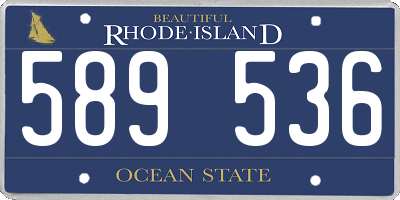RI license plate 589536