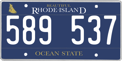 RI license plate 589537