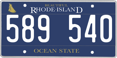 RI license plate 589540