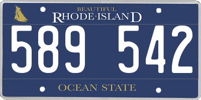 RI license plate 589542