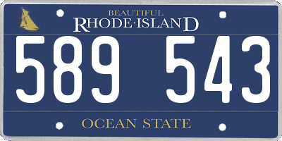 RI license plate 589543