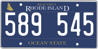 RI license plate 589545