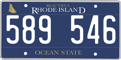 RI license plate 589546