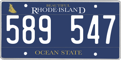 RI license plate 589547