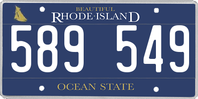 RI license plate 589549